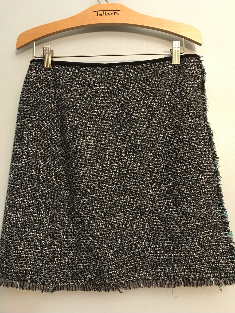 Talbots Black Tweed A-Line Skirt